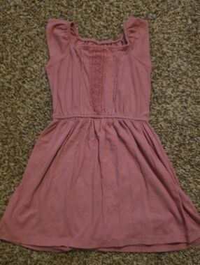 OshKosh B'gosh, Girls Mauve Pink Knit Sleeveless Casual Dress, Size 8
